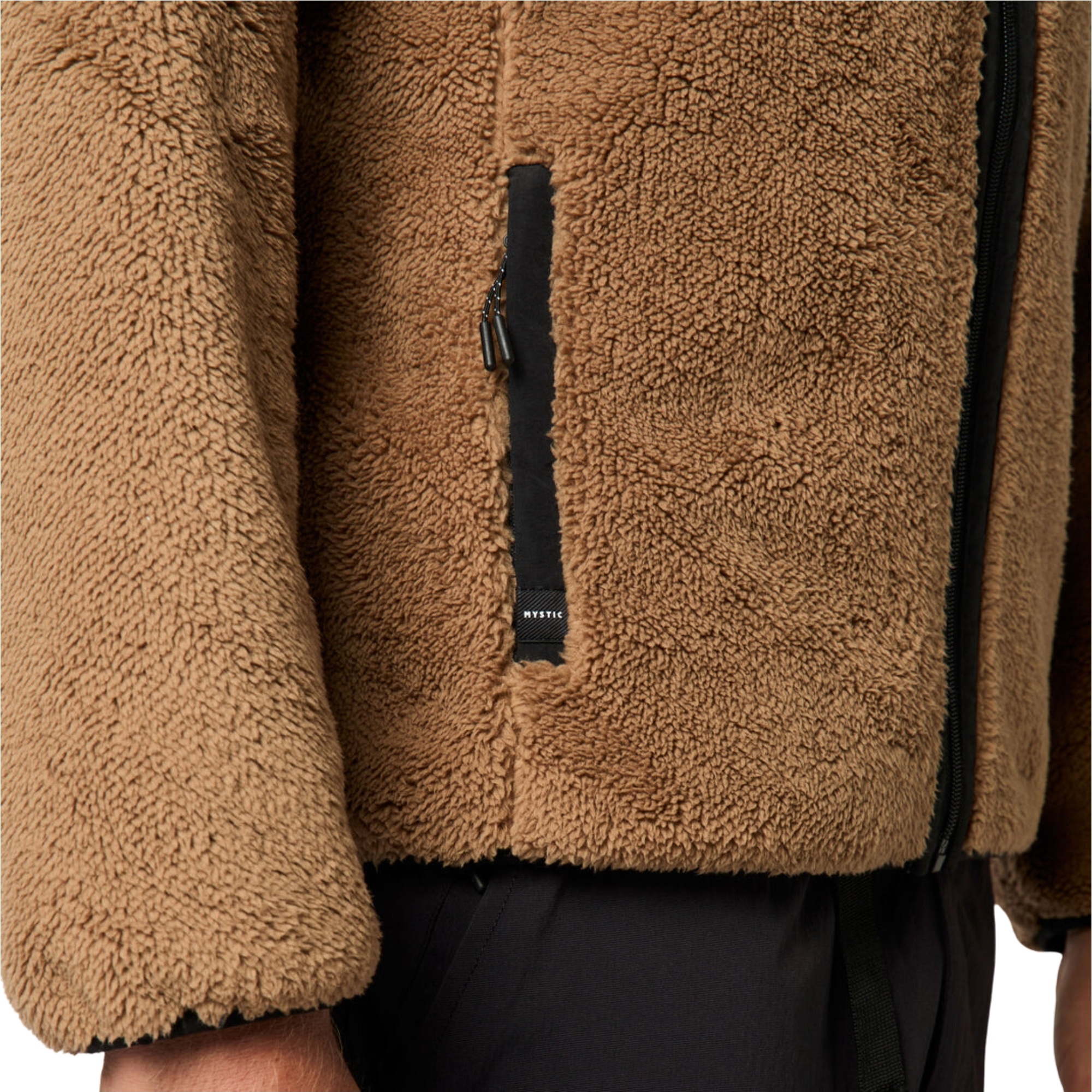 2026 Mystic Mens Dark Tech Series Teddy Zip Thru Fleece 35104.23 - Slate Brown
